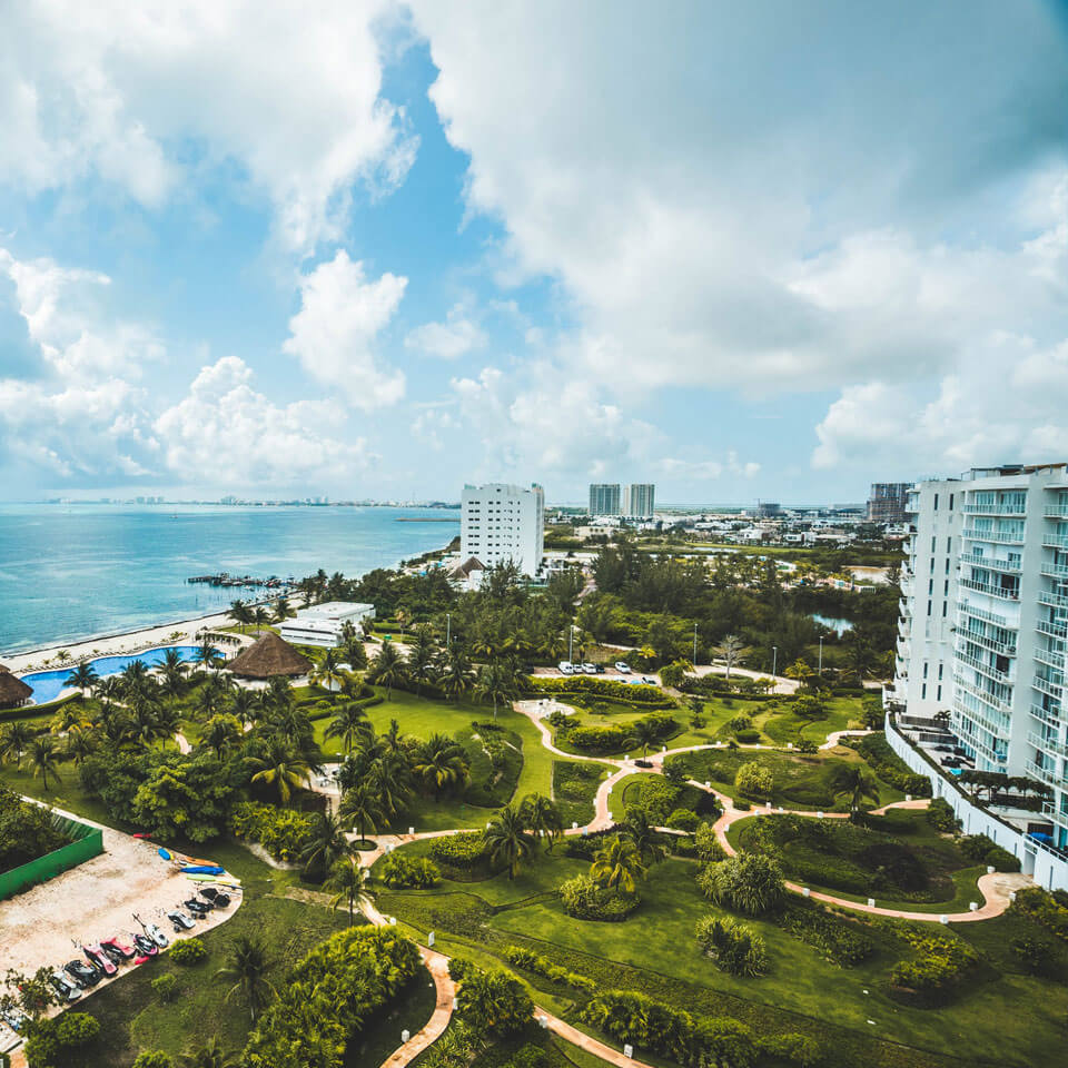 Caribbean coastline in Cancun